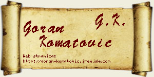 Goran Komatović vizit kartica